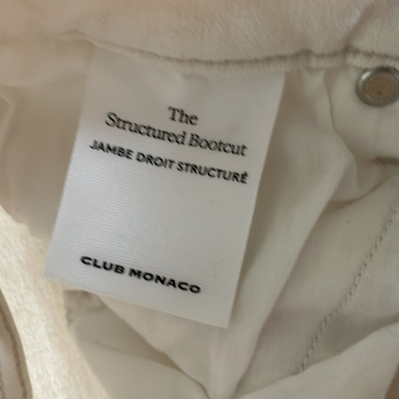 Club Monaco Off White Structured Bootcut Jean. Size 25 - Picture 4 of 6